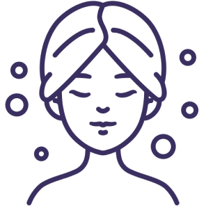 Spa-themed line drawing