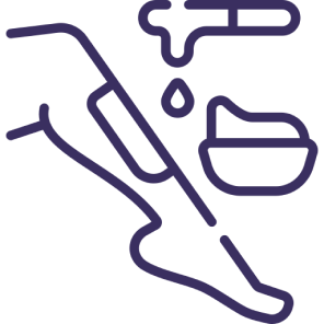 Outline of foot with spa elements