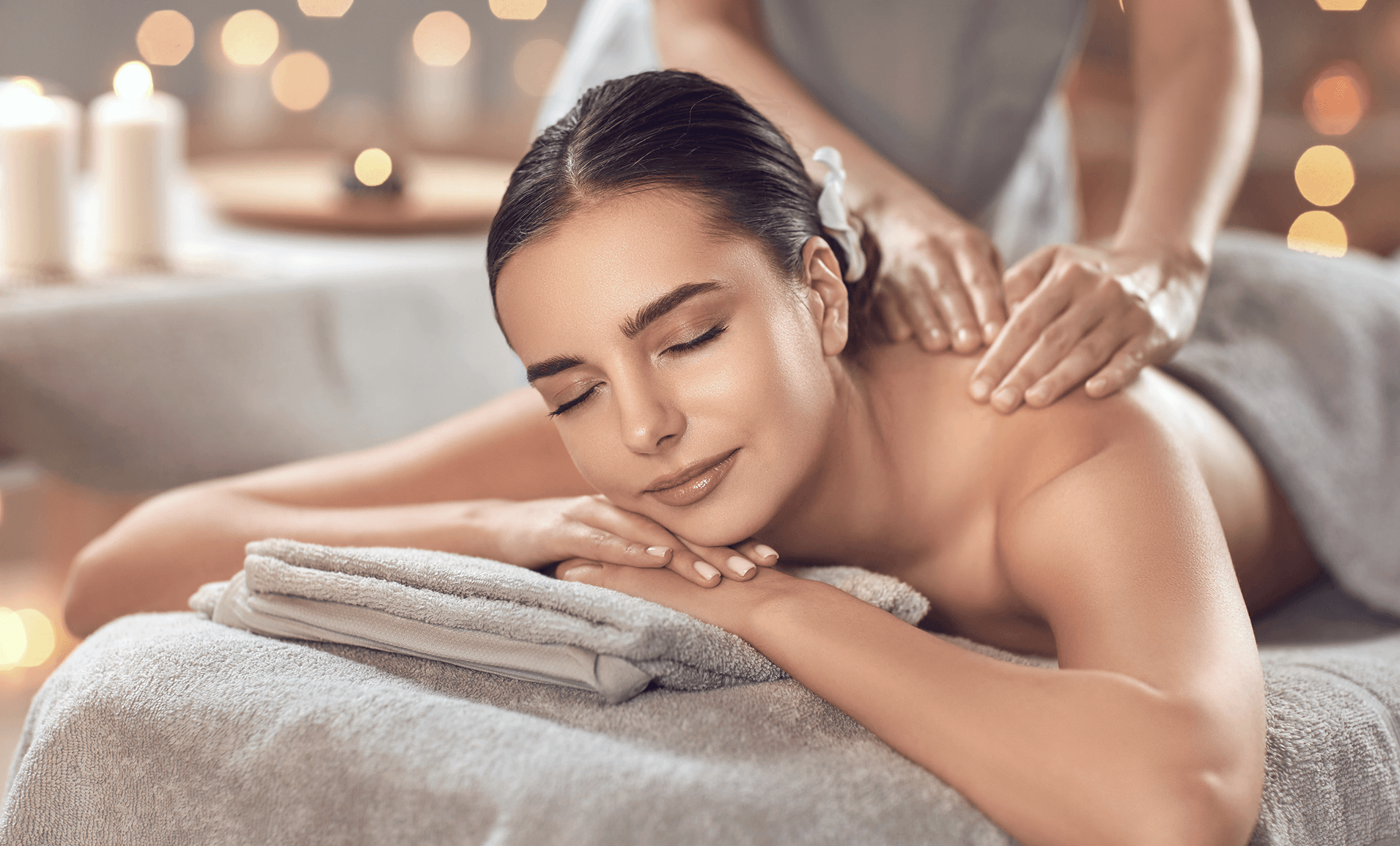 Calming massage therapy session ambiance